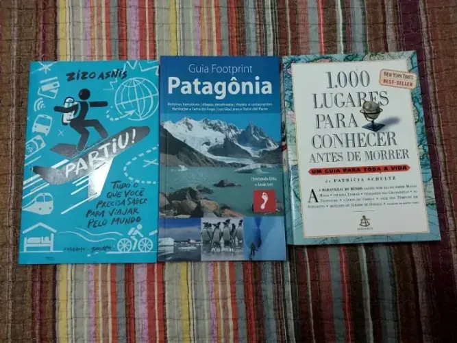 Livros: Partiu!, Eu Amo Viajar, Guia Footprint Patagônia e 1.000 Lugares Para Conhecer