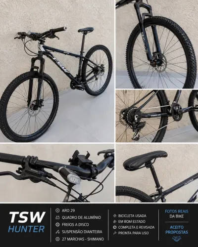 TSW HUNTER ARO 29 - FREIO HIDRÁULICO SHIMANO