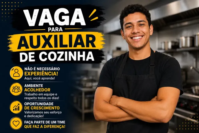 Vaga para Auxiliar de Cozinha - Não Exige Experiência