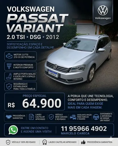 Volkswagen Passat Variant Turbo 2.0 FSI Tiptron. 5P 2012