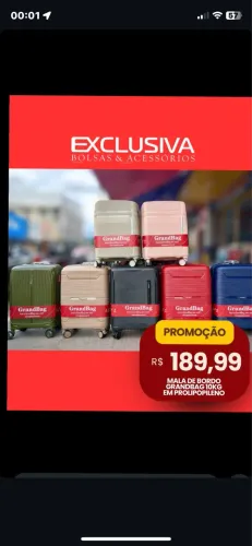 Mala GrandBag Oferta imperdível mala 10 kilos, com rodinhas 360