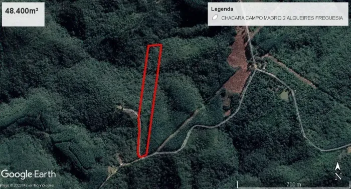 Troca permuta chácara 48.400m², 50Km Curitiba, 2 hectares aberto, luz instalada, bosque e