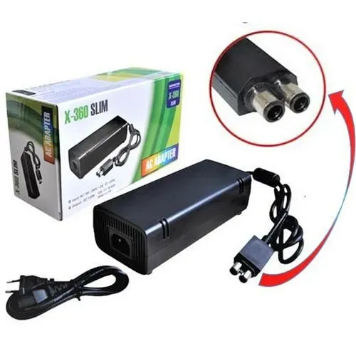 Fonte Xbox 360 Slim 2 pinos alimentação Bivolts 110/220 Volts