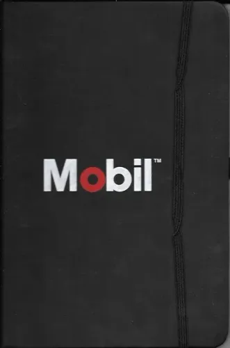 Caderneta Mobil Preta (c/ elástico, marcador de página, porta-lápis lateral) bloco de anot