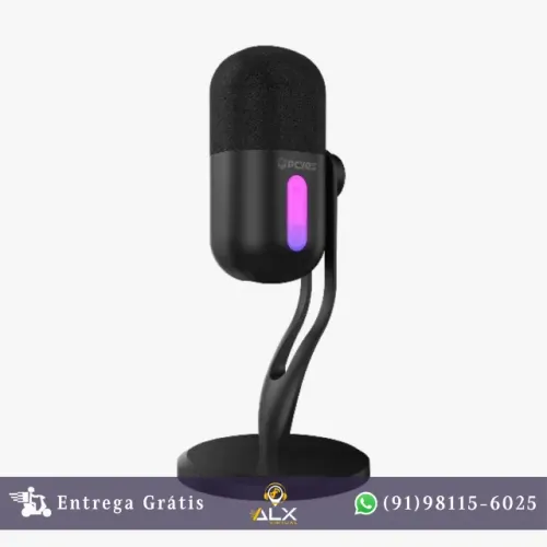 Microfone Gamer Condensador Pcyes Volini Black Vulcan - Mgvlnbv *ENTREGA GRÁTIS*