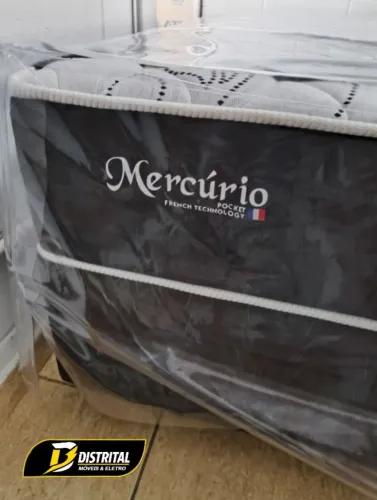 Conjunto Cama Box Solteirão 108x198x26cm Mercúrio Novo