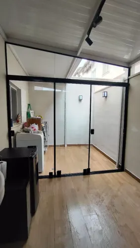 Porta de vidro temperado de correr slide door