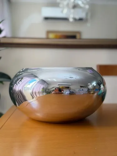 Centro de mesa/ Bowl espelhado prateado