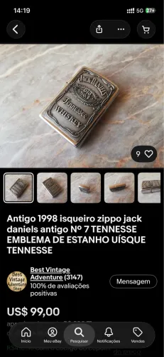 Isqueiro Zippo Jack Daniel?s  N7 Tennessee