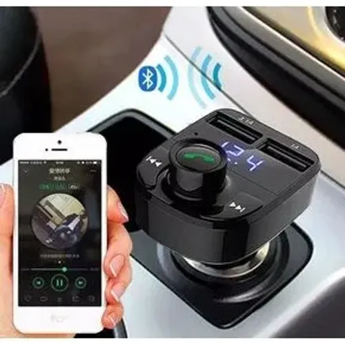 Carregador e Multimídia Veicular Sem Fio Bluetooth MP3 Play Cartão de Memória Transmissor
