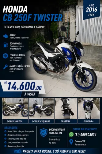 HONDA CB 250F TWISTER 2016 