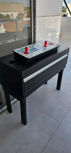 Arcade Fliperama Portátil +5000 Jogos + Mesa Planejada MDF Naval Planejada em MDF Naval