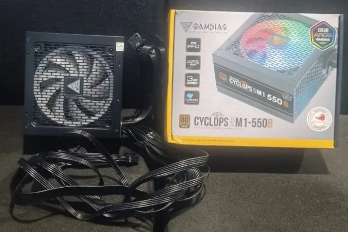 FONTE GAMDIAS CYCLOPS M1-550B ARGB - 550W | 80 PLUS BRONZE | TECLAB