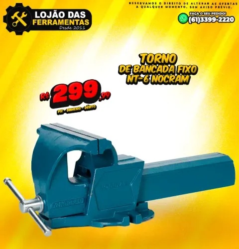 Torno de Bancada Fixo NT-6 Nocram