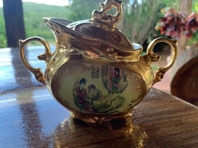 Conjunto de chá e de café de porcelana