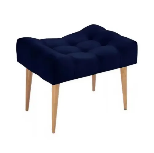 Puff Banqueta Retangular Azul Marinho 