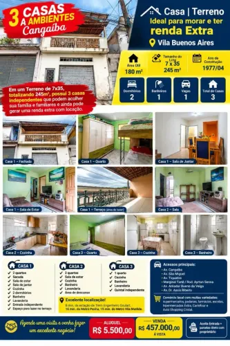 Imóvel para venda possui 245 metros quadrados com 5 quartos em Vila Buenos Aires - São Pau