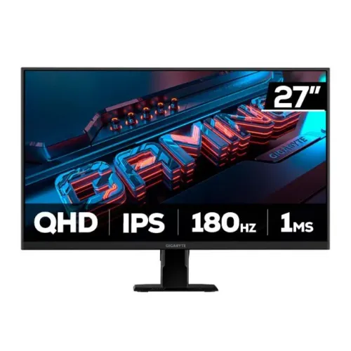 Monitor Gamer Gigabyte GS27QA, 27 Pol, IPS, QHD, 1ms, 180Hz, FreeSync, HDR Ready, Angulo A
