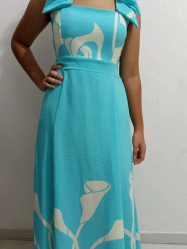 Vestido azul-turquesa
