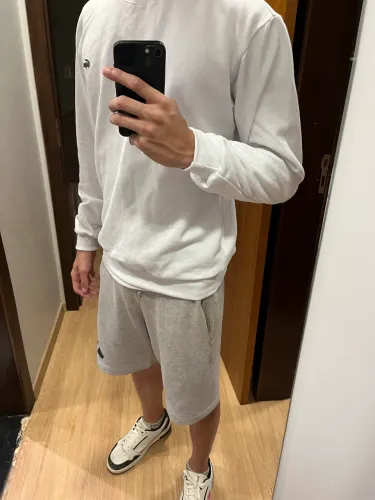 Moletom de frio branco Lacoste
