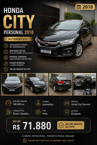 Honda City Sedan Personal 1.5 Flex 16V Aut. 2018