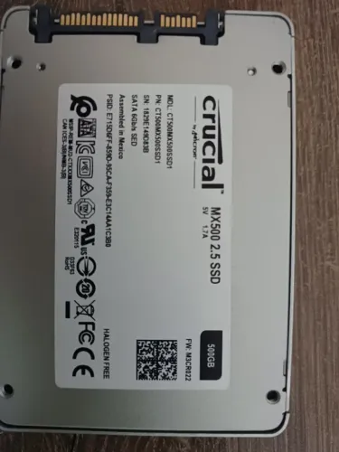 Unidade SSD Crucial 500gb CT500mx500SSD1 2.5 Sata3 7 mm /v/vc cor prateada