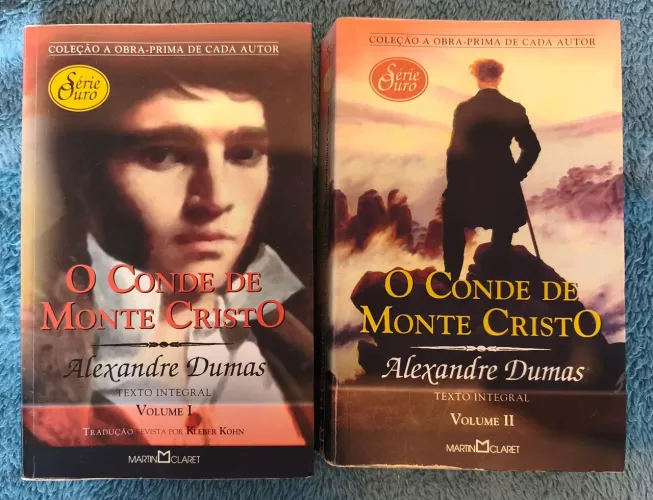Livro o Conde de Monte Cristo em dois volumes