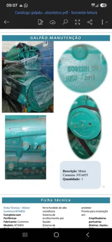 MOTOR DIESEL CUMMINS NTA855 - 14 L