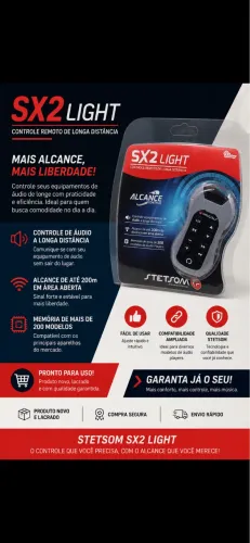 CONTROLE REMOTO STETSOM SX2 LIGHT - LONGO ALCANCE! 
