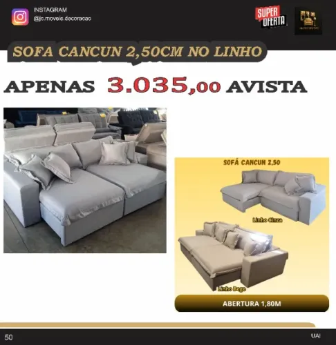 SOFA CANCUN 2,50 NO LINHO