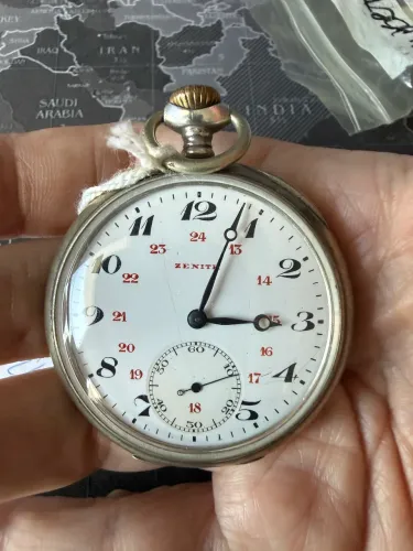 Relógio antigo bolso zenith. Caixa prata Impecável