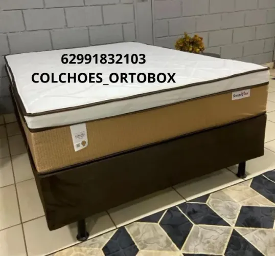 Base e Colchão Casal de molas ensacadas