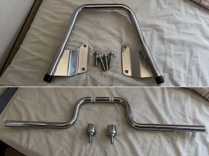 Vendo  Alça Traseira + Guidão de Cargo com peso de pcx ambos cromados para Cg160/150