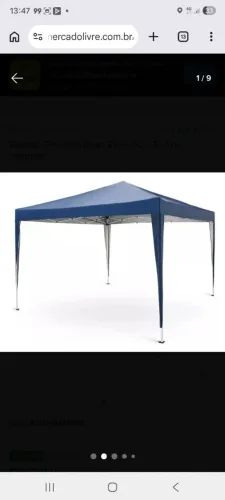 Tenda Gazebo Dobravel Alum 3x3m Azul Ts Azul-marinho