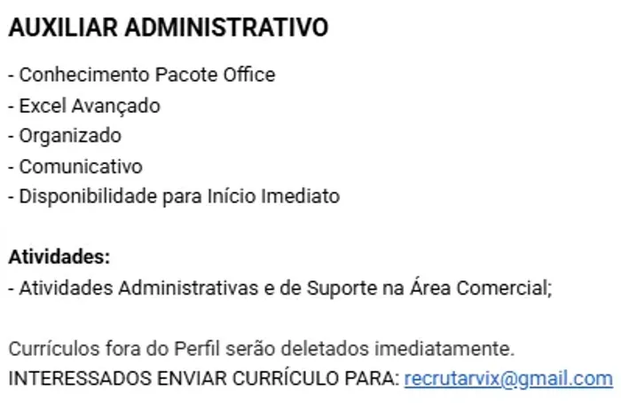 AUXILIAR ADMINISTRATIVO FEMININO