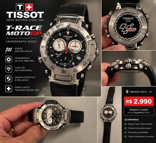 RELÓGIO TISSOT T-RACE MOTOGP - CRONÓGRAFO SUÍÇO