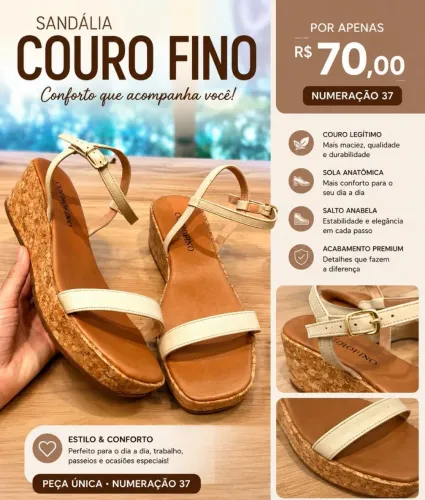 Sapato couro fino n37