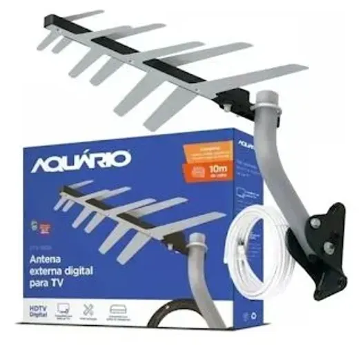 Antena Externa Digital Aquário Dtv-1500 + Acessórios