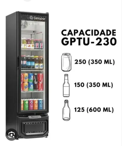 NZ. Expositor refrigerador porta de vidro 230 litros GELOPAR 