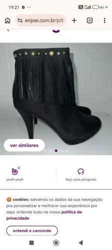 Vendo bota em veludo usado uma vez numeração 37