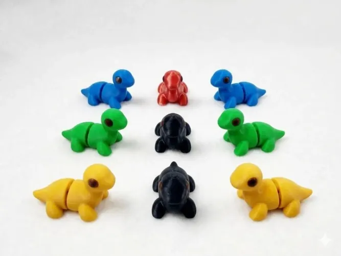 Kit 10 Mini Dinossauros Articulados 3D Sortidas Festa Aniversário Lembrancinha 