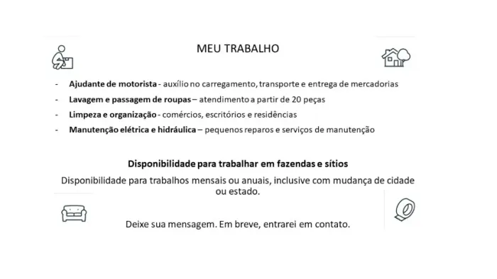 Francisco - Diarista Masculino | Limpeza e Serviços Gerais