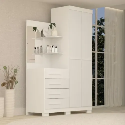 Guarda Roupa 2 Portas Color Flex 110 Branco