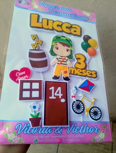 Topper bolo personalizado