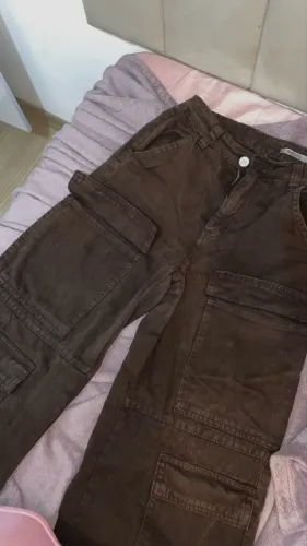 Calça cargo marrom tamanho 34