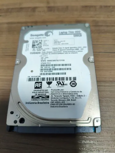 HD Seagate 500GB 2.5" SATA III Slim - Estado de Novo / 100% Saudável