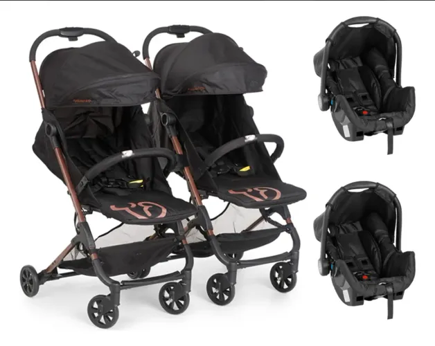Vendo 2 kits de carrinho de bebê e bebê conforto para gêmeos