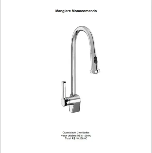 Torneira Gourmet Monocomando - Alto Padrão
