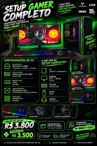 Computador gamer completo