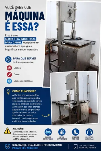 Serra fita industrial para carne/peixe/osso